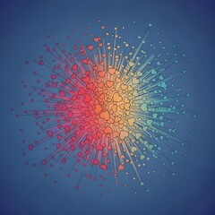 Epic Heartburst: A Monumental, Heroic Explosion Embracing Vibrant Heart Motifs, Fluid Clean Lines, and Ethereal Subtle Gradient Colors in Timeless Splendor