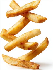 french fries isolated on white background