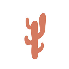 Stylized Terracotta Cactus Plant Illustration
