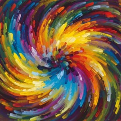 A Storm of Emotions: Bold Abstract Brushstrokes and Vibrant Hues in a Pulsating Oscillatorio Dance of Energetic Transformation, Unleashed Spirit