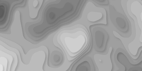 Abstract white paper cut background with lines. Background of the topographic map. White wave paper curved reliefs abstract background. Realistic papercut decoration textured with wavy layers.	