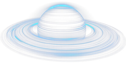 Saturn planet rings space isolated on transparent background

