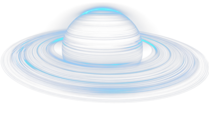 Saturn planet rings space isolated on transparent background