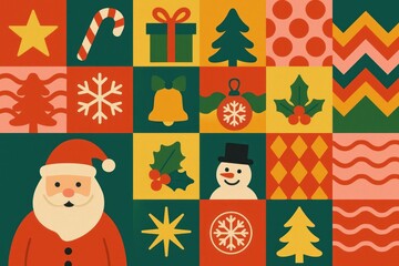 Fototapeta premium Festive holiday patchwork background