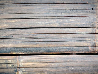 Obraz premium Old wooden planks with weathered texture and natural rustic appearance in horizontal arrangement