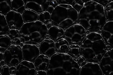 texture bubbles on a black background, soap bubbles, abstract circles, shape abstraction in full screen