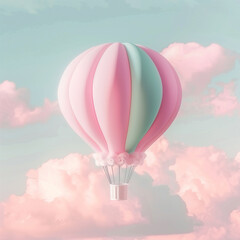 Fototapeta premium Globo aerostático rosa