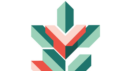 Modern abstract logo icon with symmetrical geometric shapes.