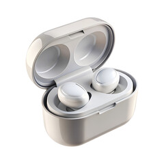 Bluetooth Earbuds with Case &mdash; Tech Gadget Transparent Background.