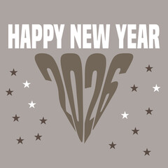Happy New Year 2026 Typography Design