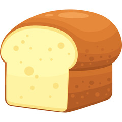 A Baked Loaf Of White Bread With A Golden Brown Crust And A Soft Yellow Interior With Visible Air Pockets On A Transparent Background
