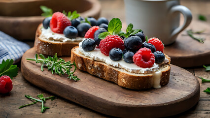 chocolate cake with berries, cake with berries