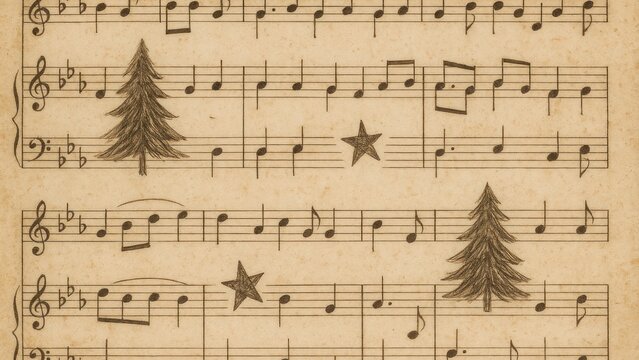 Vintage Christmas Sheet Music Images – Browse 1,703 Stock Photos, Vectors, and Video | Adobe Stock for Old Fashioned Free Printable Vintage Christmas Sheet Music