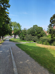 Uppsala town in Sweden in bright summer day