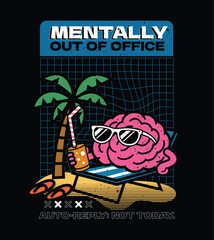 Obraz premium mentally out of office graphic illustration