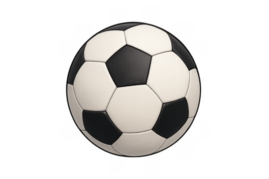 Soccer ball classic design black white transparent background