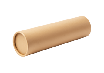 Isolated beige cylinder, cylindrical shape, closed object packaging, simple design art
