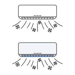 Air conditioner. Electronic equipment. Vector illustration.