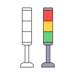 Stack light. Machine indicator. Machine sensor. Industrial theme. Vector illustration.