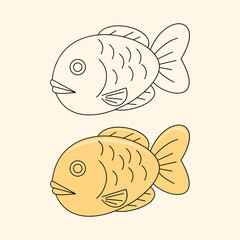Taiyaki. Japanese food theme. Vector illustration.