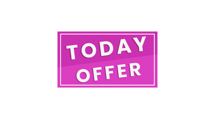 Today offer sign isolated on transparent background for marketing promotion