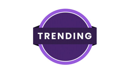 Trending sign isolated on a transparent background for marketing promotion