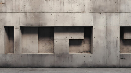 Concrete wall with carved-out letters spelling LIFE