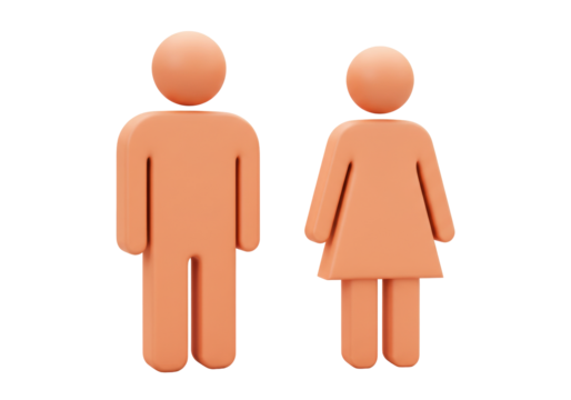 Isolated gender symbols figures icons for restrooms bathroom and social media usage design