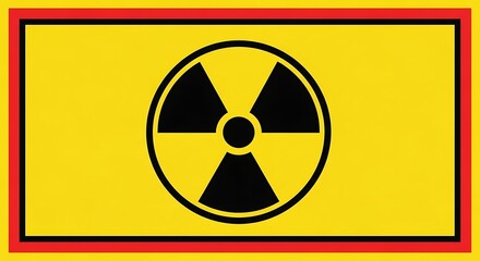 Obraz premium Radiation hazard warning symbol sign radioactive danger safety caution alert nuclear energy risk area zone