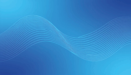 Abstract blue background with wavy lines. Modern vector illustration with flowing curves and a smooth gradient. Digital technology and sound wave concept design
