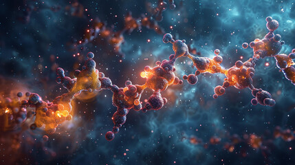 A vibrant explosion of swirling colors, glowing bubbles, and ethereal light blending together to create a mesmerizing abstract scene that evokes cosmic energy, dreamlike motion, and the limitless imag