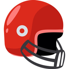 A Red American Football Helmet With Black Face Mask On Transparent Background