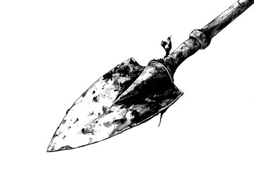 Old and rusted spearhead found in a historic excavation site revealing ancient craftsmanship and tools from past civilizations