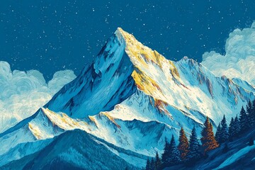 snow covered mountains