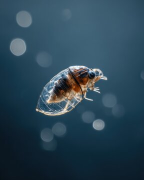 Flea larva with transparent background