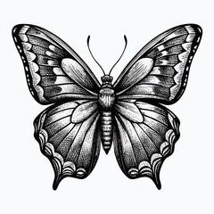 black and white butterfly
