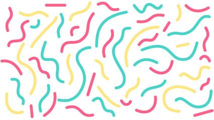 Colorful seamless line pattern on white background, abstract geometric design for wallpaper or textile.