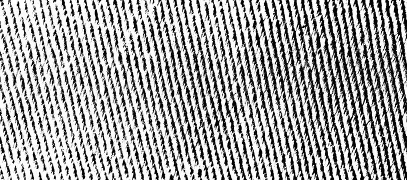 Bold diagonal denim fabric texture with rough twill weave and deep black-and-white contrast on a transparent background.