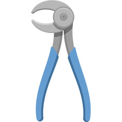 Silver and Blue Dental Extraction Pliers on Transparent Background for Dentistry Procedures and Oral Hygiene Tools