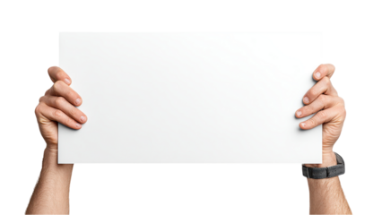 Blank White Sign Held Upright: Perfect for Your Message