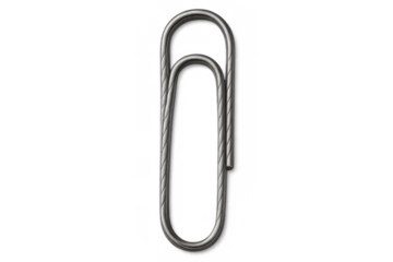 Metallic paper clip, a common office supply, providing simple fastening for various documents and stationery