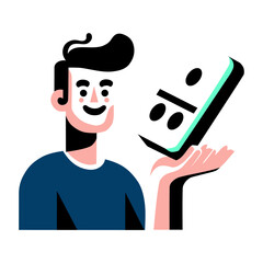 Smiling Man Holding a Domino Tile