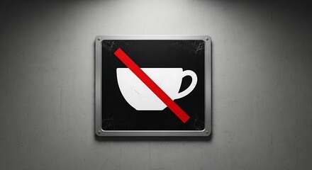 No coffee sign prohibition restriction forbidden symbol cafe warning beverage cup drink caution area