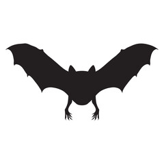 Bat Silhouette Flat Design Vector