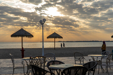 wakra, Qatar- December 17, 2024: Beautiful beaches in Qatar. Al wakrah beach souq wakra Doha Qatar