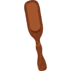 A Simple Wooden Honey Spoon With A Twisted Handle Against A Transparent Background