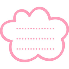Cute Pink Cloud Shaped Speech Bubble With Dotted Lines For Text On Transparent Background Ideal For Childrens Designs