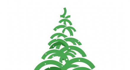 Abstract green Christmas tree shape made of layered curves