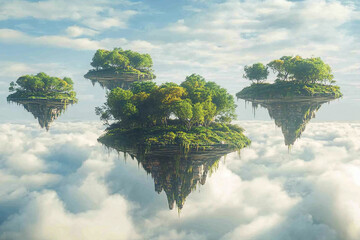 Mysterious glowing planet under alien sky with surreal light nature created with generative ai technology