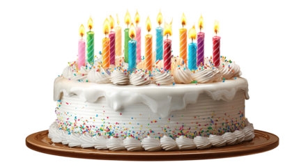 birthday cake with candles